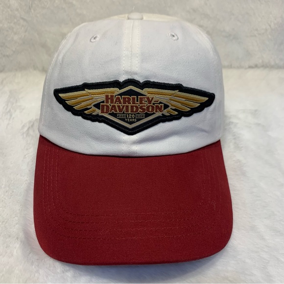 Harley-Davidson 120th Anniversary Speedbird Cap Women's 97757-23VW White Maroon - Picture 2 of 8